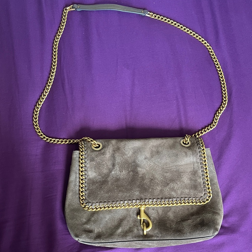 Rebecca Minkoff Brown Suede Chain Shoulder Bag